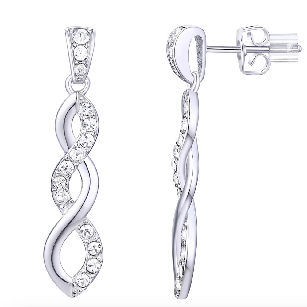 Chrystina Crystal Twist Dangle Earrings